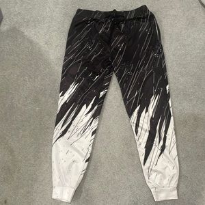Black and white joggers.